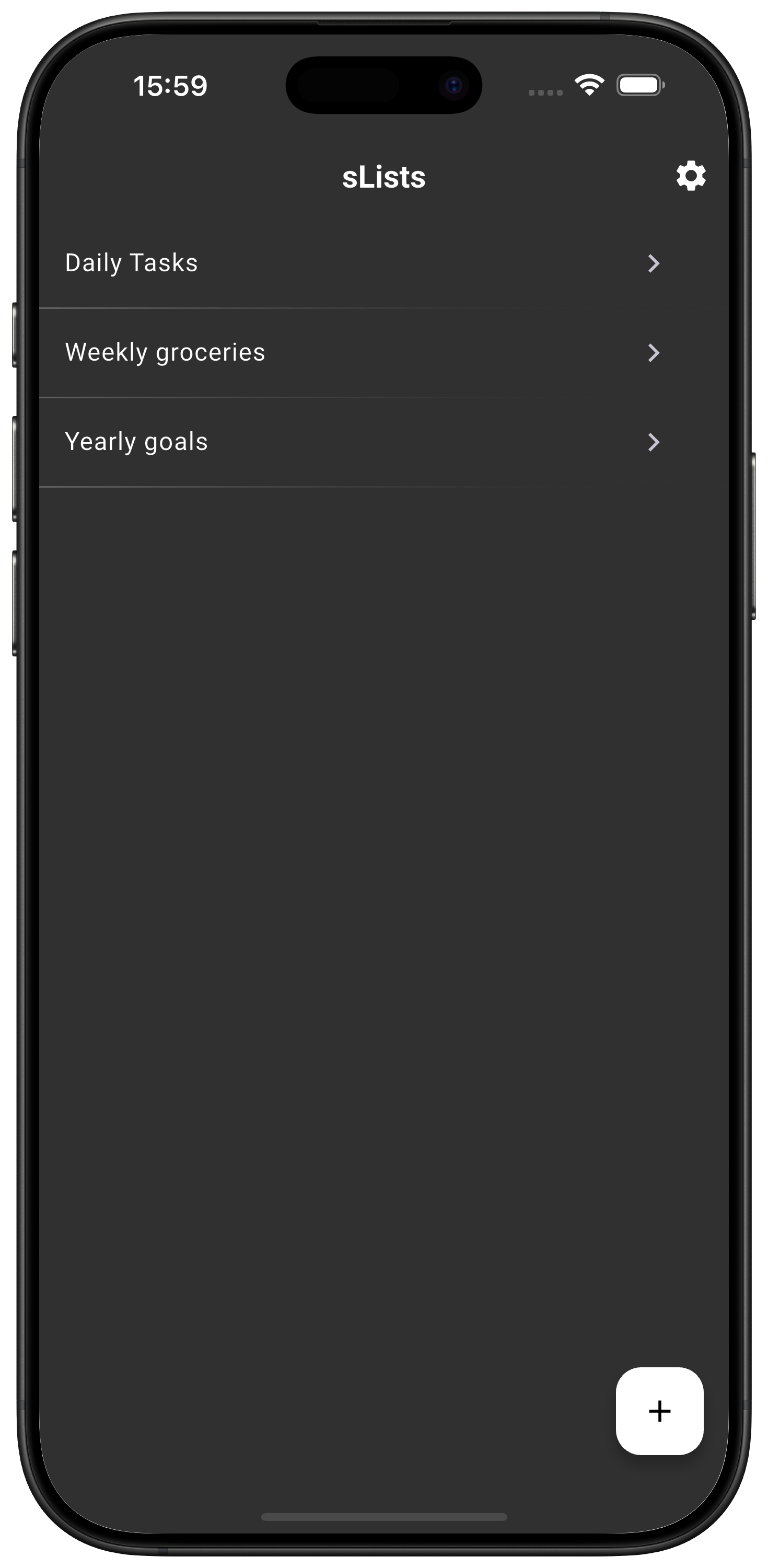 sLists Dark Mode