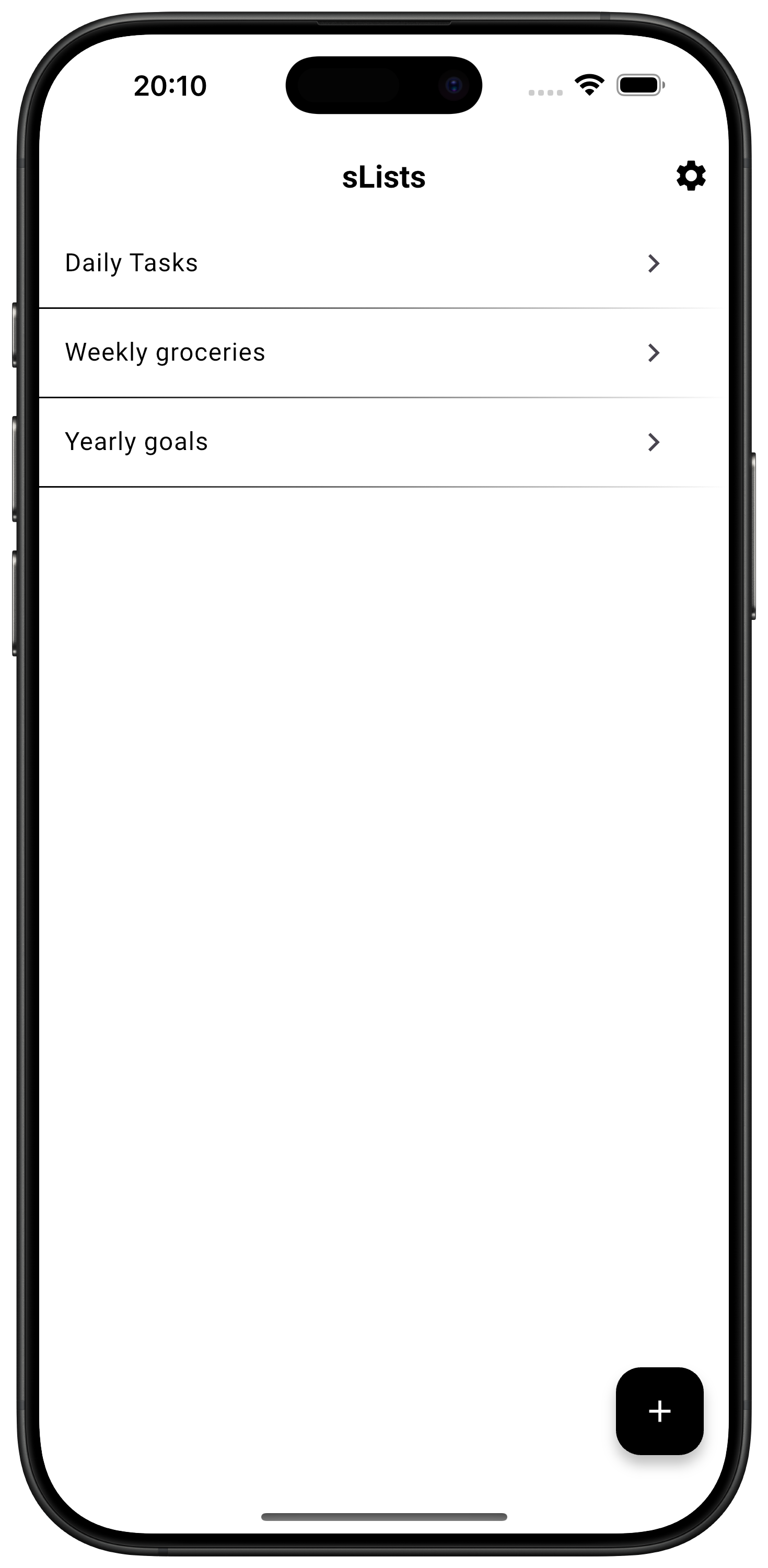 sLists App Interface