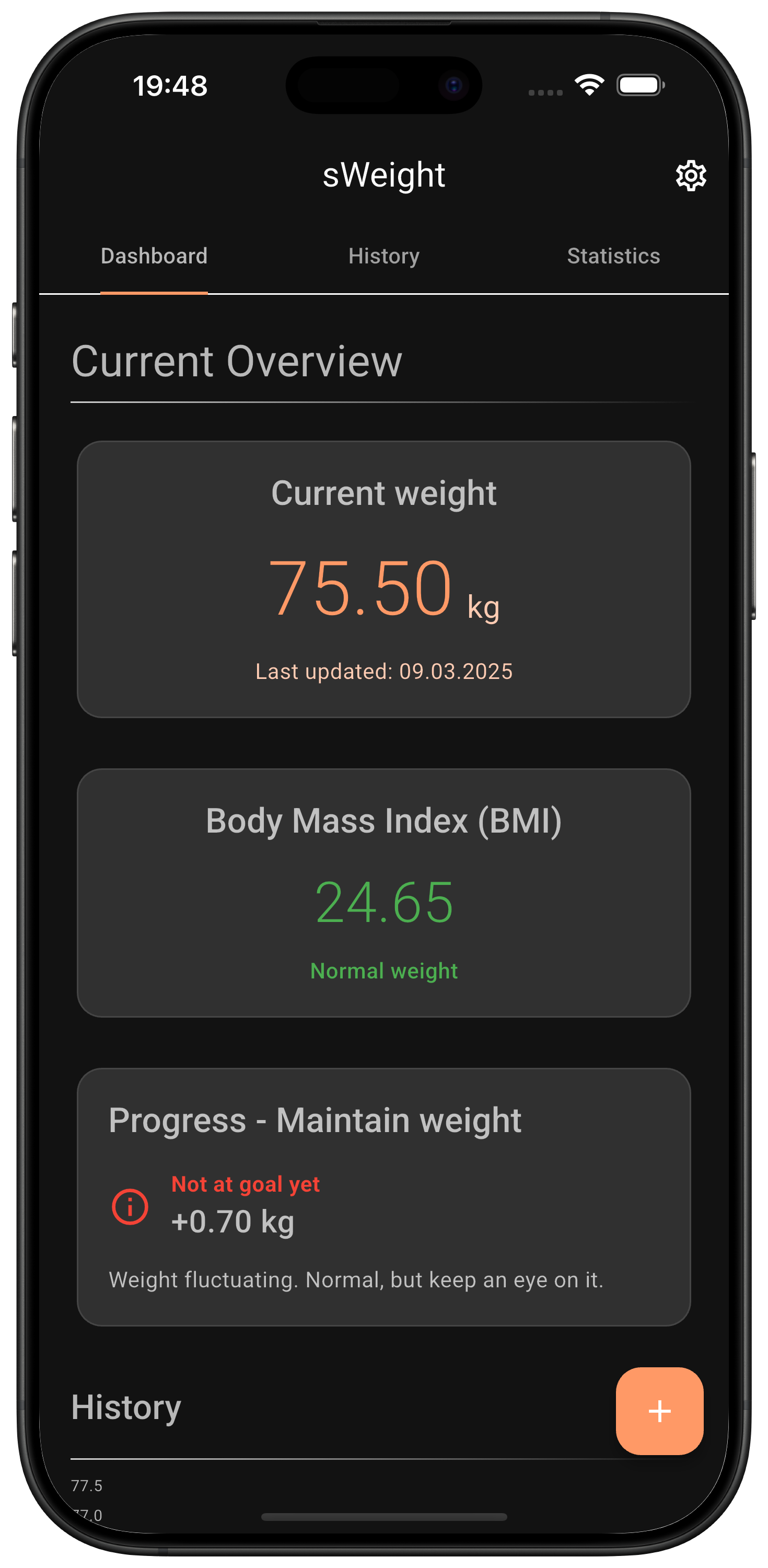 sWeight Dark Mode